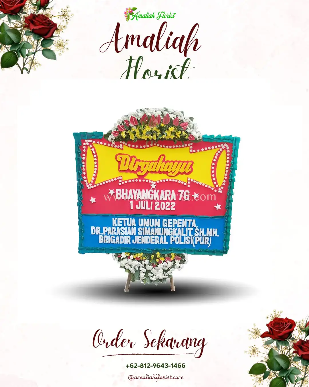 Papan Bunga HUT Ulang Tahun Pranti